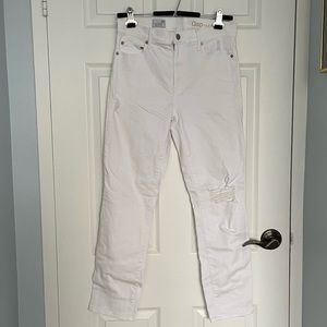 Distressed White Jeans